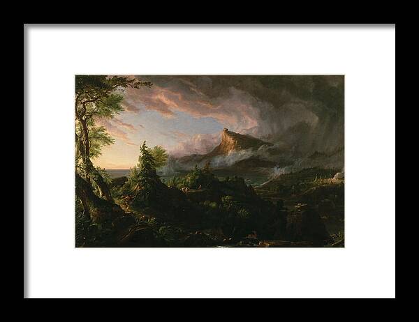 Hudson River School Framed Print featuring the painting The Course of Empire The Savage State by Thomas Cole