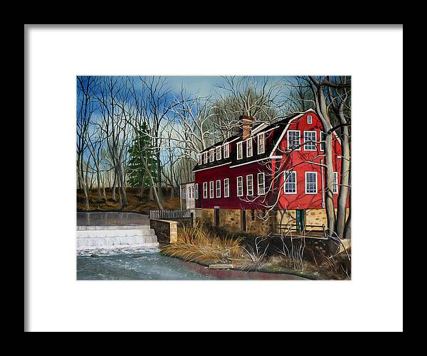 Mill Framed Print featuring the painting The Cranford Mill by Daniel Carvalho