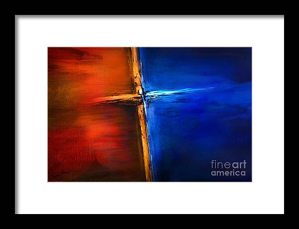 The Cross Framed Print featuring the mixed media The Cross by Shevon Johnson