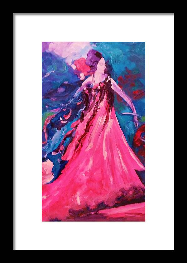 Colorful Art Framed Print featuring the painting The Dancer by Ray Khalife