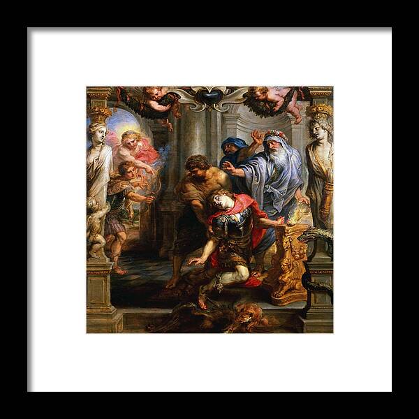 Peter Paul Rubens Framed Print featuring the painting The Death of Achilles by Peter Paul Rubens