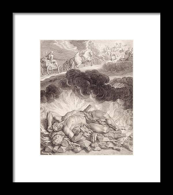 Hercules Framed Print featuring the painting The Death of Hercules by Bernard Picart