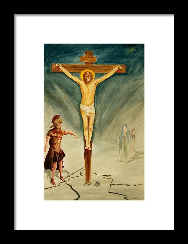 Jesus Framed Print featuring the painting The Death of Jesus by Stacy C Bottoms