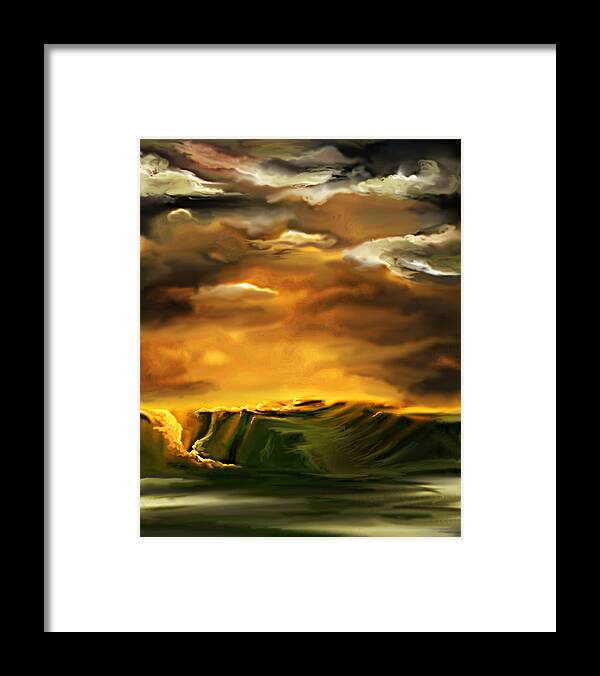 Skyscape Framed Print featuring the painting The Desertland by Sophia Gaki Artworks