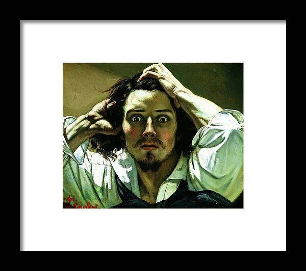 Gustave Courbet Framed Print featuring the painting The Desperate Man by Celestial Images
