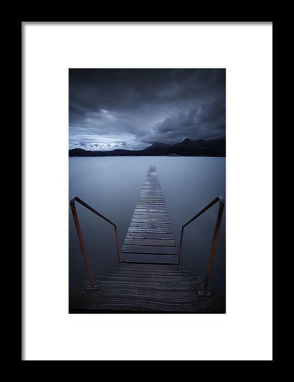 Lake Framed Print featuring the photograph The Dive by Dominique Dubied