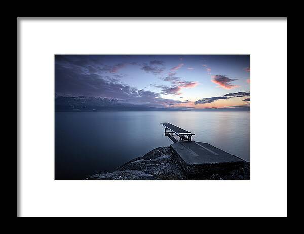 Diving Framed Print featuring the photograph The diving board by Dominique Dubied