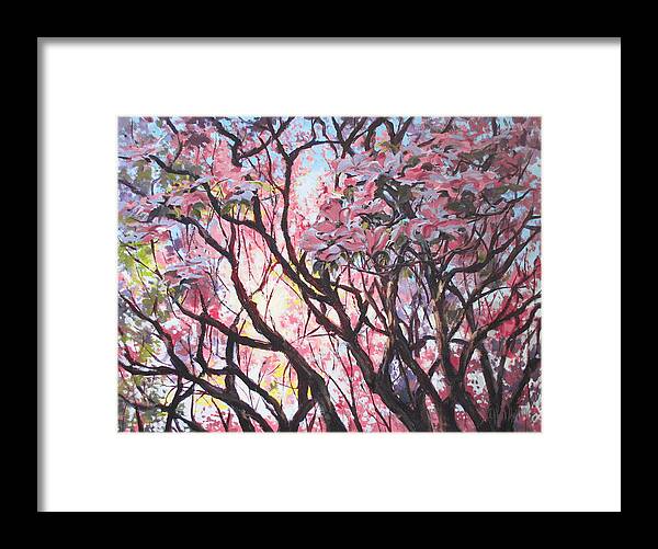 Tree Framed Print featuring the painting The Dogwood Tree by Karen Ilari