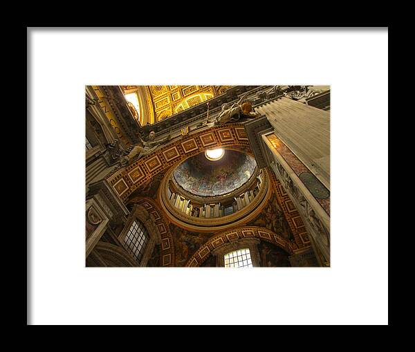 St Peters Framed Print featuring the photograph The Dome St Peter's Vatican City by Alan Lakin