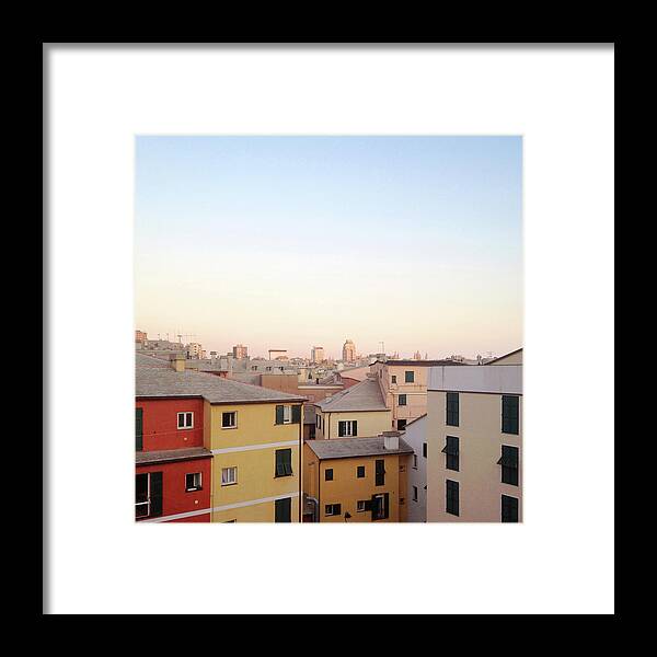Tranquility Framed Print featuring the photograph The Dusk, A View In Genova, Italy by Danise Tang