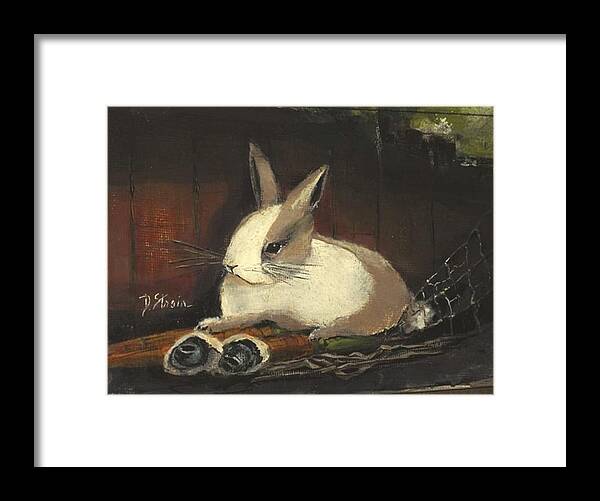 Rabbits Framed Print featuring the painting The Dutch Rabbit by Diane Strain