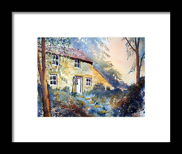 Landscape Framed Print featuring the painting The Dwelling at Hawnby by Glenn Marshall