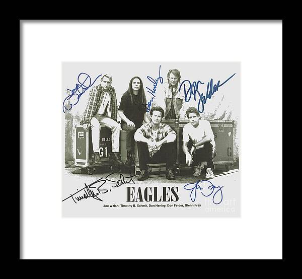 The Eagles Framed Print featuring the photograph The Eagles Autographed by Desiderata Gallery