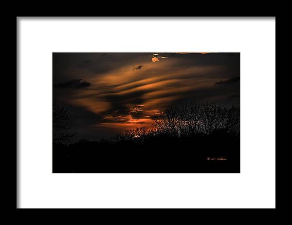 Sun Set Framed Print featuring the photograph The Edge Of Night by Ed Peterson