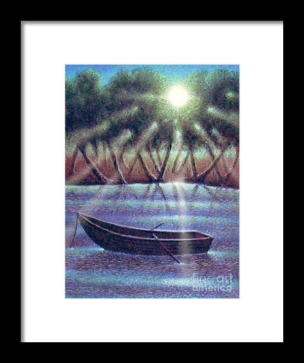 The Empty Boat Framed Print featuring the digital art The Empty Boat by Cristophers Dream Artistry