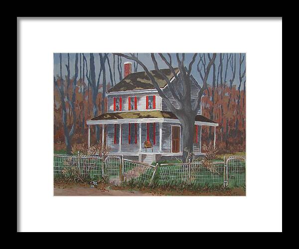 Forgotten Buildings Framed Print featuring the painting The Empty Chair by Tony Caviston