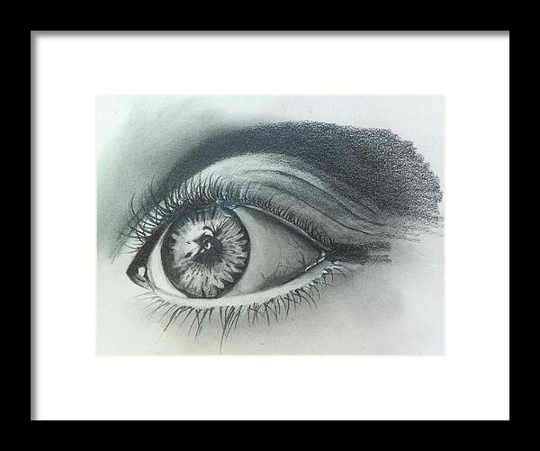 Eye Framed Print featuring the drawing The Eye by Merve Saglar