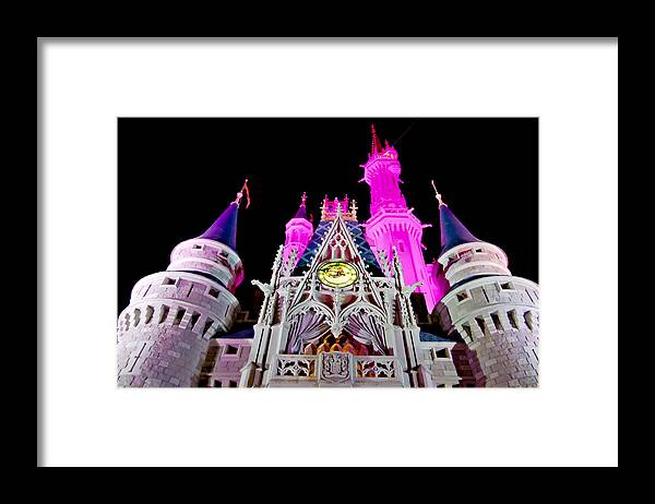 Clock Framed Print featuring the photograph The Face of the Castle by Greg Fortier