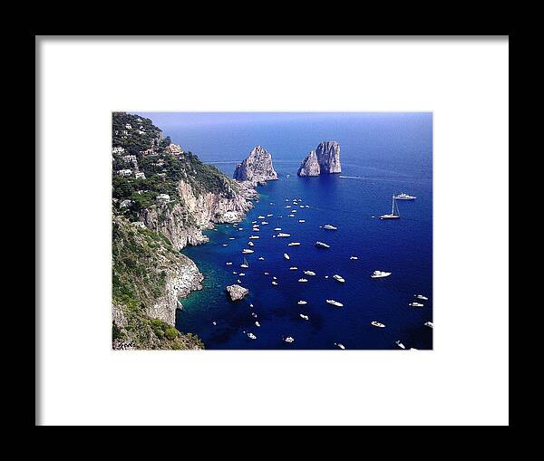 Ze Di Framed Print featuring the photograph The Faraglioni of Capri by Ze Di