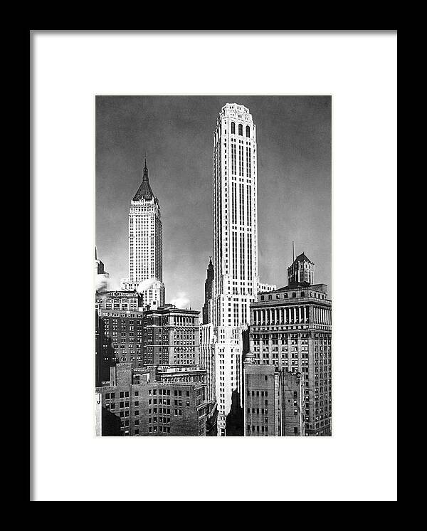1932 Framed Print featuring the photograph The Farmers Trust Building by Underwood Archives