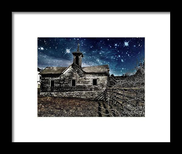 Star Framed Print featuring the digital art The First Snowfall by Kevyn Bashore