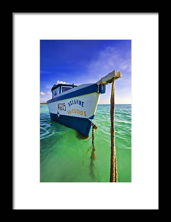 609 Framed Print featuring the photograph The Fishing Boat Roxanne of Aruba by David Letts