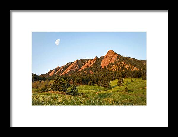 Flatirons Framed Print featuring the photograph The Flatirons - Spring by Aaron Spong