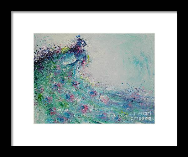 Peacock Framed Print featuring the painting The Flirt by Dan Campbell