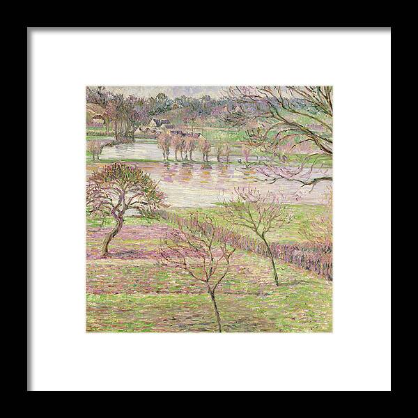 Impressionist Framed Print featuring the painting The Flood at Eragny by Camille Pissarro