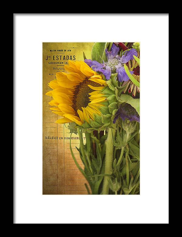 Sunflowers Framed Print featuring the photograph The Flower Market by Priscilla Burgers