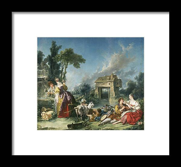 Boucher Framed Print featuring the painting The Fountain of Love by Francois Boucher