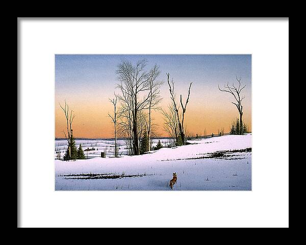 Nature Framed Print featuring the painting The Fox by Conrad Mieschke