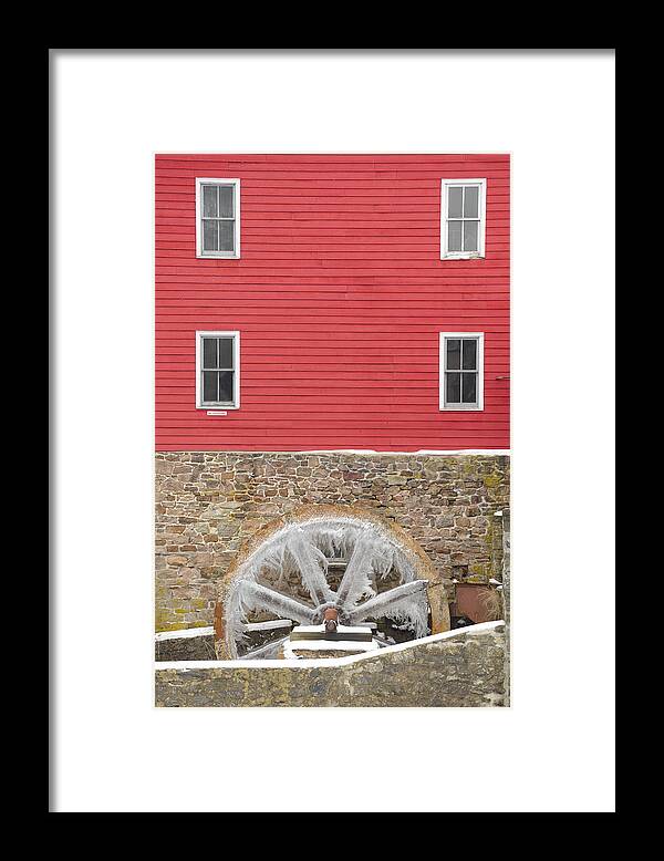 Mill Framed Print featuring the photograph The Frozen Wheel by Mark Rogers