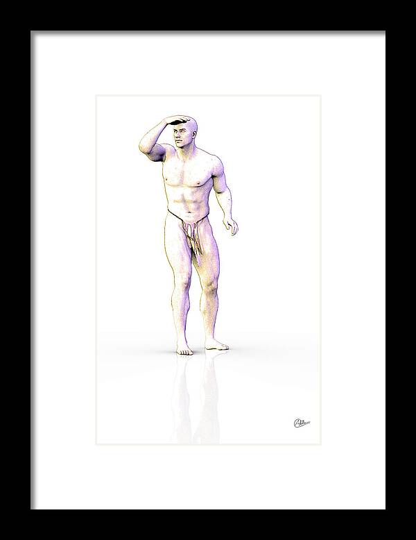Naked Framed Print featuring the digital art The future lost by Quim Abella