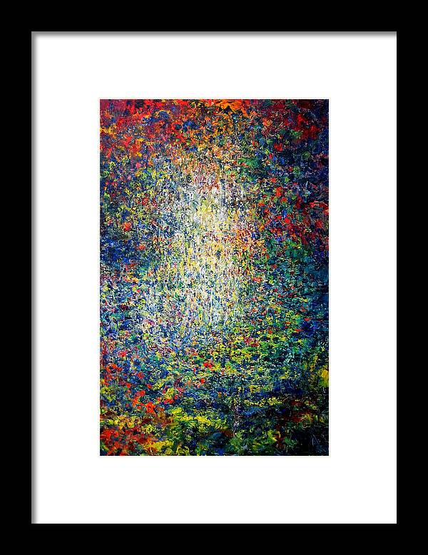 Abstract Framed Print featuring the painting The garden by Alan Kenny