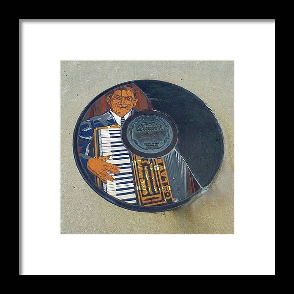 Gennett Walk Of Fame Framed Print featuring the photograph The Gennett Walk of Fame - Lawrence Welk by Natasha Marco