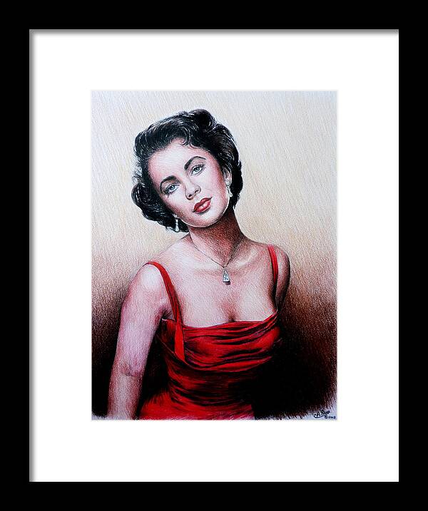 Elizabeth Taylor Framed Print featuring the painting The Glamour Days by Andrew Read
