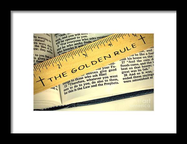 Bible Framed Print featuring the photograph The Golden Rule by Pattie Calfy