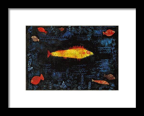 Paul Klee Framed Print featuring the painting The Goldfish by Paul Klee