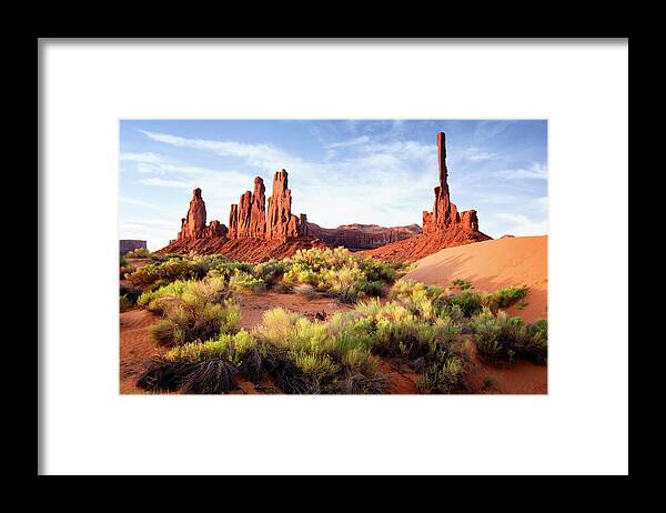 Scenics Framed Print featuring the photograph The Gossips And Totem Pole - Monument by Powerofforever