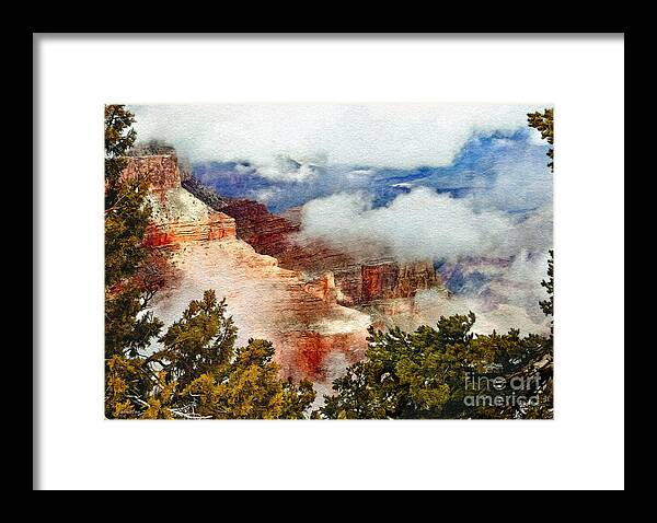 Angel Framed Print featuring the painting The Grand Canyon National Park by Bob and Nadine Johnston