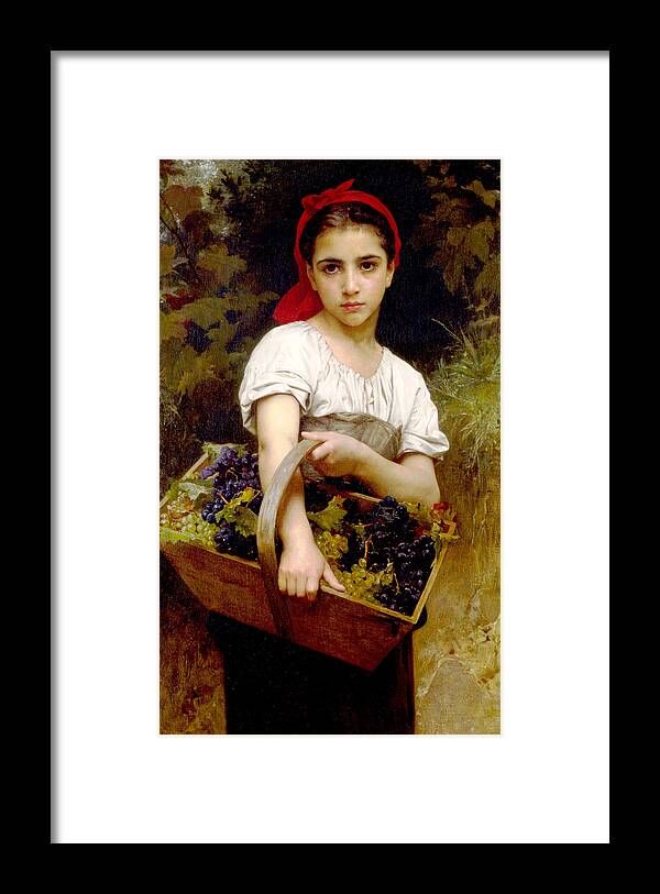 William Bouguereau Framed Print featuring the digital art The Grape Picker by William Bouguereau