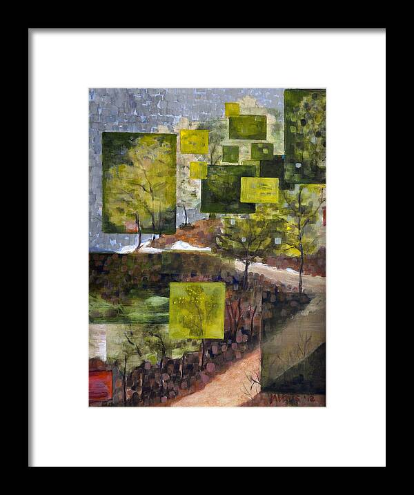 Landscape Framed Print featuring the painting The Greening of Town Lake I by Melanie Lewis