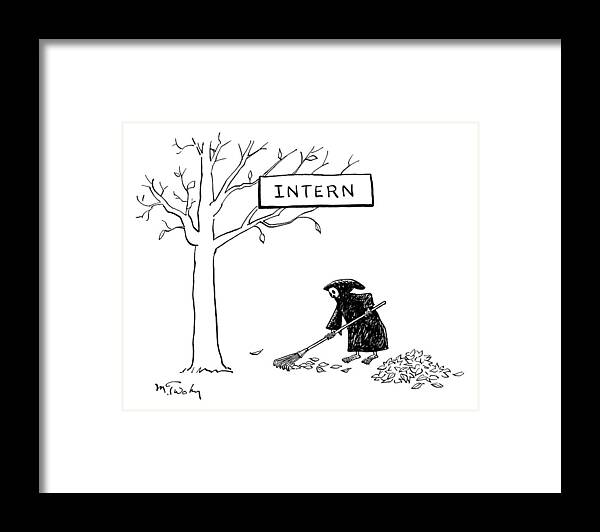 The Grim Reaper Rakes Up A Pile Of Leaves Framed Print by Mike Twohy - Fine  Art America