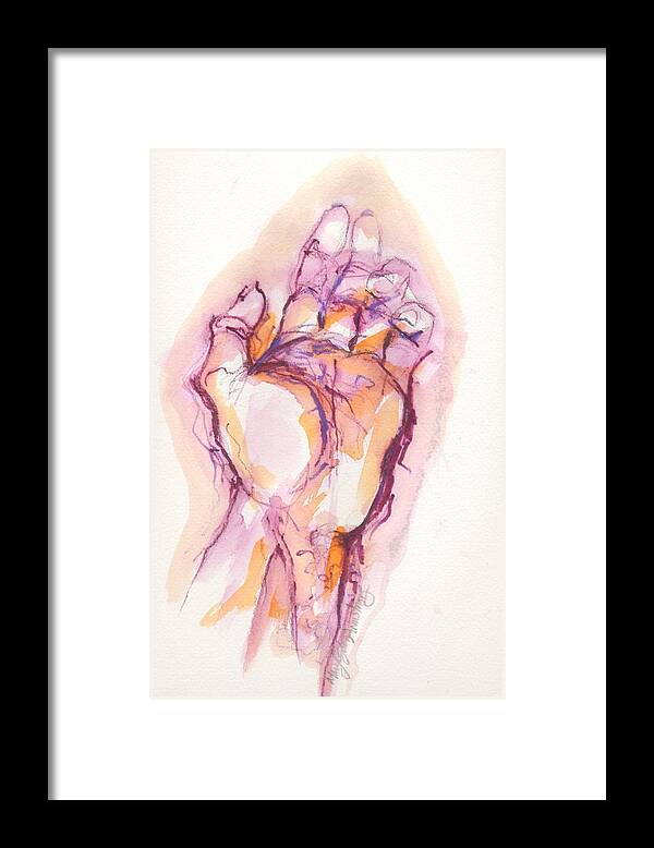 Figurative Framed Print featuring the mixed media The Hand by Mary Armstrong