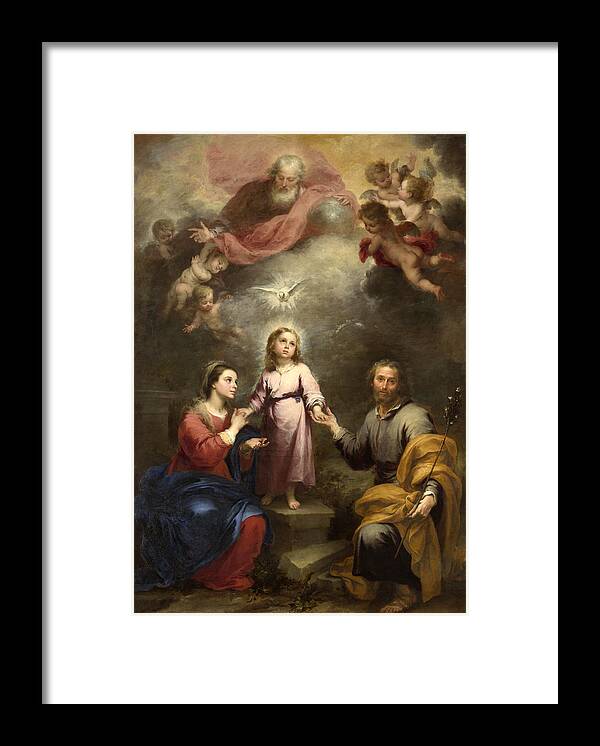 Bartolome Esteban Murillo Framed Print featuring the painting The Heavenly and Earthly Trinities by Bartolome Esteban Murillo
