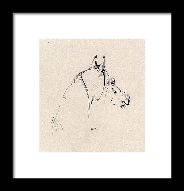 Horse Framed Print featuring the drawing The Horse Sketch by Ang El