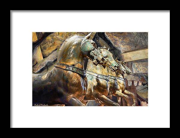 Abstract Framed Print featuring the photograph The Horses Of San Marcos by Robert Michaels