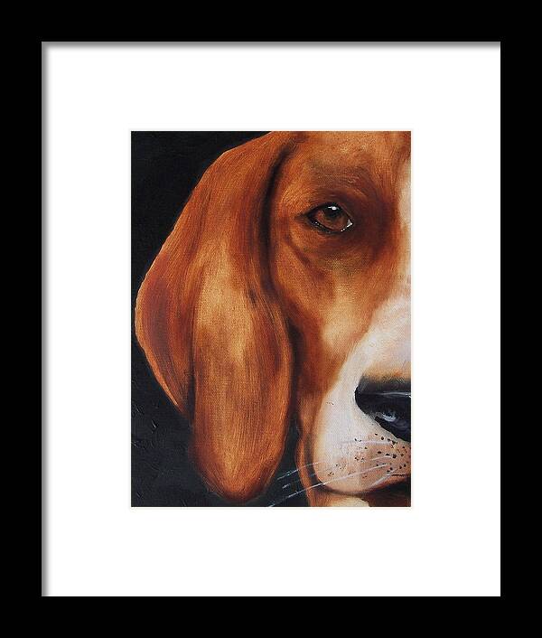 Dog Framed Print featuring the painting The Hound by Kathy Laughlin