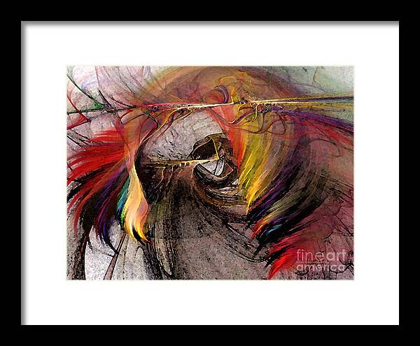 Abstract Framed Print featuring the digital art The Huntress-Abstract Art by Karin Kuhlmann